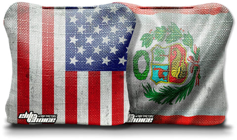 American Peruvian Flag Grunge Stick & Slick Bags (Set of 8)
