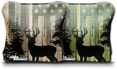 Deer Buck Wood Flag Stick & Slick Bags (Set of 8)